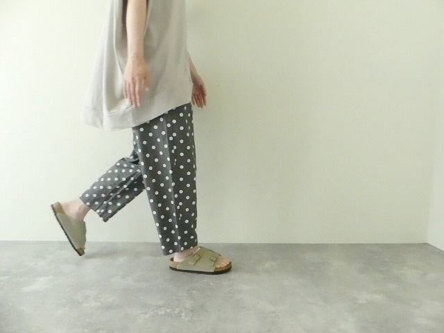 リネンコットンキャンバスドットプリントスロウパンツの商品画像1