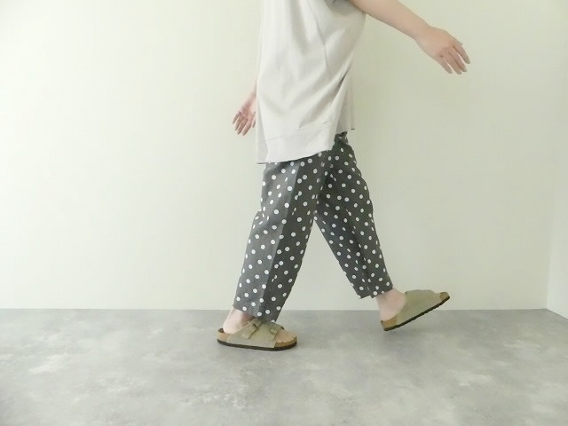 リネンコットンキャンバスドットプリントスロウパンツの商品画像7