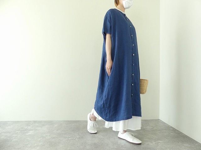 40/1フレンチリネンキャンバススリーブレスビッグシャツワンピースの商品画像7