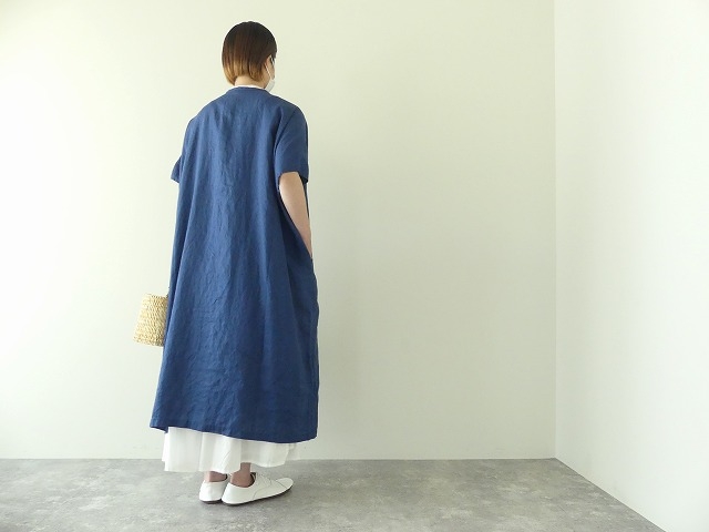 40/1フレンチリネンキャンバススリーブレスビッグシャツワンピースの商品画像9