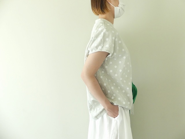 11/1リネンコットンキャンバスドットプリントスリーブレス裾ヒモワイドPOの商品画像8