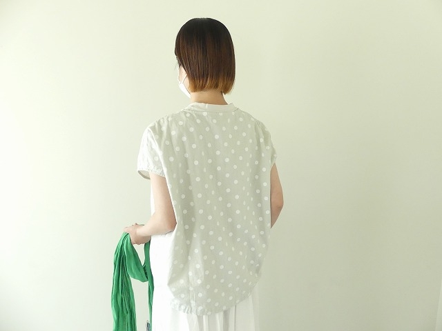 11/1リネンコットンキャンバスドットプリントスリーブレス裾ヒモワイドPOの商品画像9