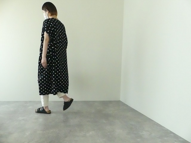 11/1リネンコットンキャンバスドットプリントスリーブレスビッグワンピースの商品画像8