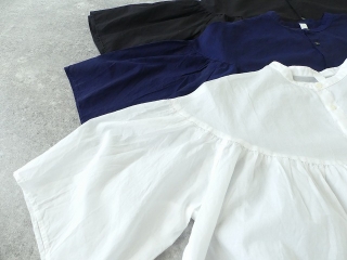 80/1ローン7分フレアスリーブスタンドカラーギャザーブラウスの商品画像20