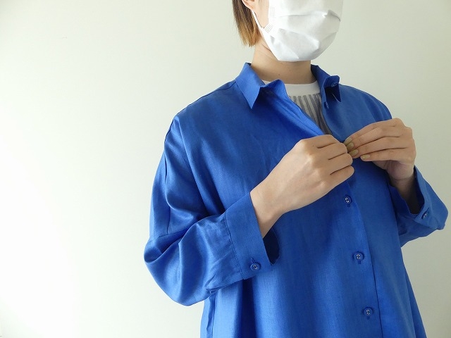 チンツ加工光沢リネンビッグブラウスの商品画像3