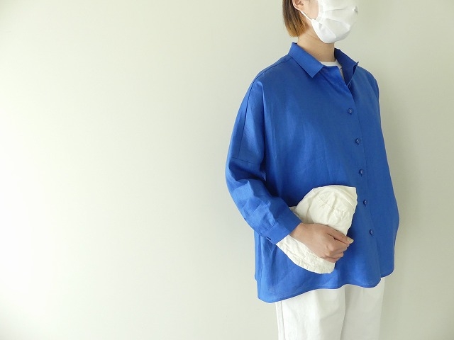 チンツ加工光沢リネンビッグブラウスの商品画像8