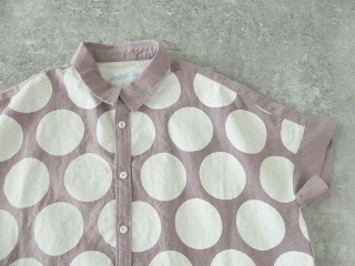 快晴堂(かいせいどう) パネルプリントの大きな水玉　wideフレンチ半袖シャツの商品画像37