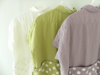 快晴堂(かいせいどう) パネルプリントの大きな水玉　wideフレンチ半袖シャツの商品画像44
