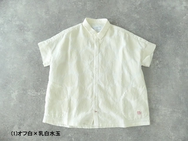 快晴堂(かいせいどう) パネルプリントの大きな水玉　wideフレンチ半袖シャツの商品画像9
