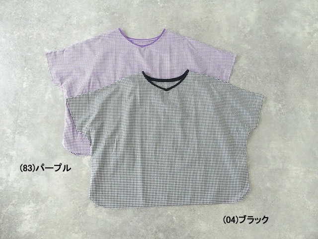 NARU 先染め60sローンギンガムバトーブラウスの商品画像8