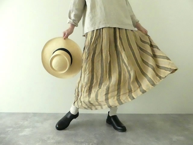 ichiAntiquite's(イチアンティークス) リネンストライプスカートの商品画像1
