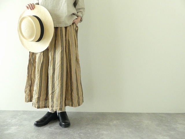 ichiAntiquite's(イチアンティークス) リネンストライプスカートの商品画像2