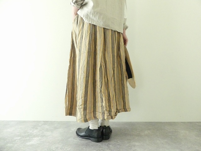 ichiAntiquite's(イチアンティークス) リネンストライプスカートの商品画像6