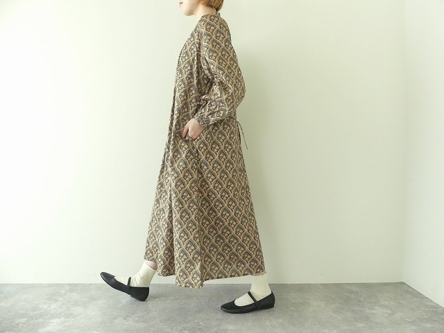 sosotto(ソソット) 花柄プリントウエーブピンタックウエストドロストワンピースの商品画像13