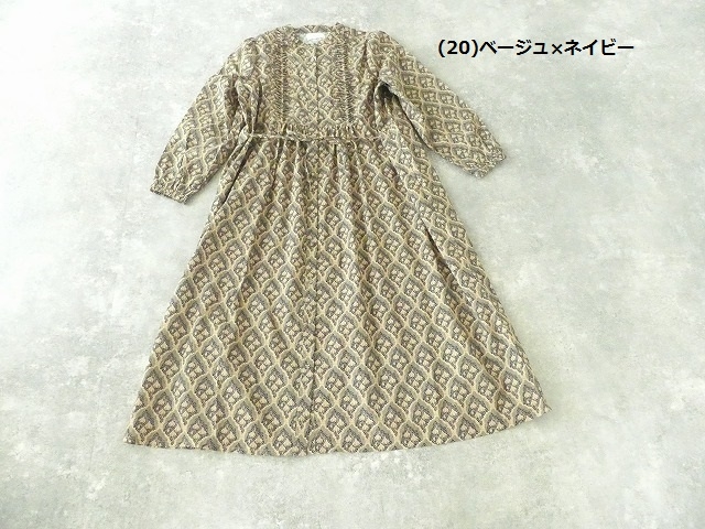 sosotto(ソソット) 花柄プリントウエーブピンタックウエストドロストワンピースの商品画像15