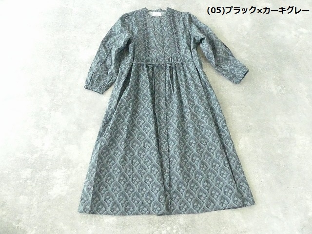 sosotto(ソソット) 花柄プリントウエーブピンタックウエストドロストワンピースの商品画像16