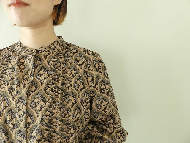 sosotto(ソソット) 花柄プリントウエーブピンタックウエストドロストワンピースの商品画像3