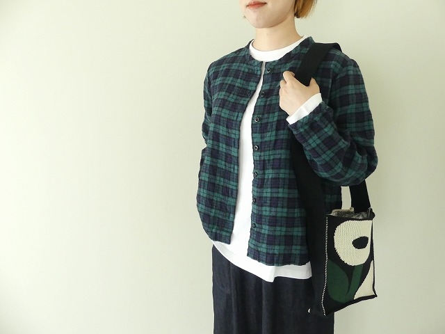 【SALE】Brushed Linen Tartan　C/D ブラッシュドリネンタータンカーディガン