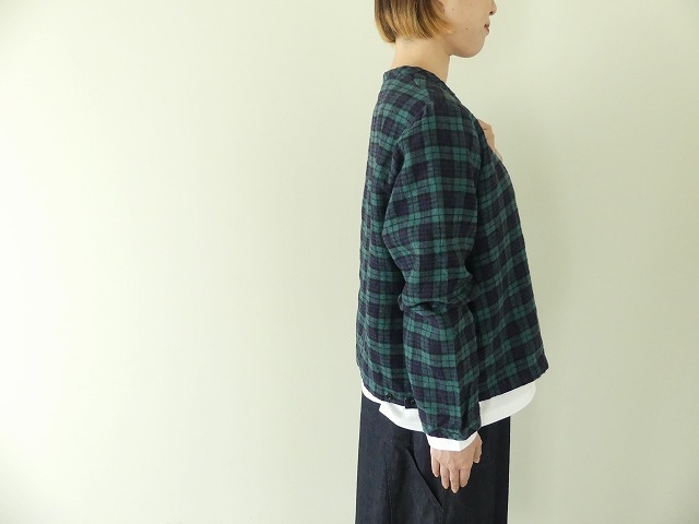 SARAHWEAR(サラウェア) SPACE MOO Brushed Linen Tartan　C/D ブラッシュドリネンタータンカーディガンの商品画像4