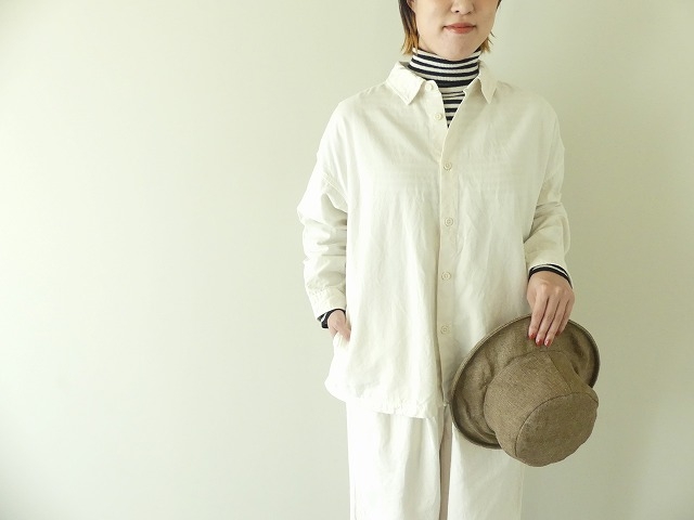 prit(プリット) オックスピーチ起毛近江晒レギュラーカラービッグシャツの商品画像1