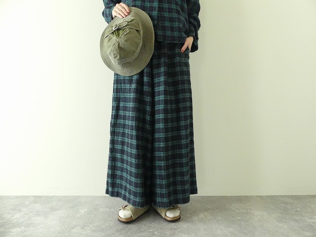 SARAHWEAR(サラウェア) Brushed Linen タータンワイドパンツの商品画像3