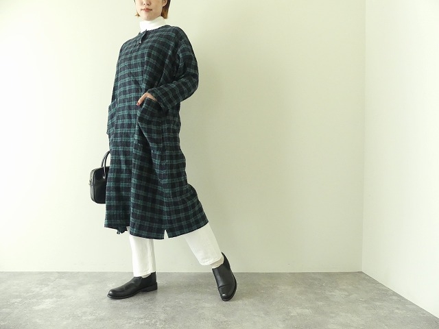SARAHWEAR(サラウェア) Brushed Linen タータンヘンリーネックドレスの商品画像10