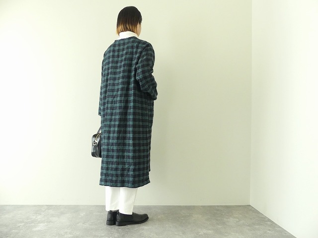 SARAHWEAR(サラウェア) Brushed Linen タータンヘンリーネックドレスの商品画像12