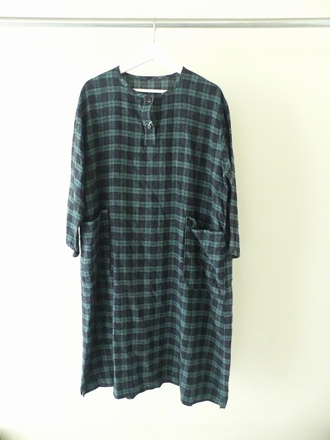 SARAHWEAR(サラウェア) Brushed Linen タータンヘンリーネックドレスの商品画像2