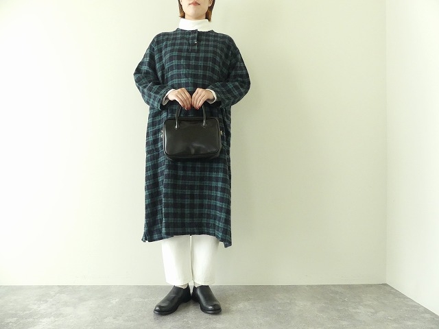SARAHWEAR(サラウェア) Brushed Linen タータンヘンリーネックドレスの商品画像3