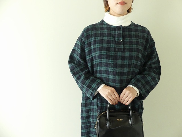 SARAHWEAR(サラウェア) Brushed Linen タータンヘンリーネックドレスの商品画像4