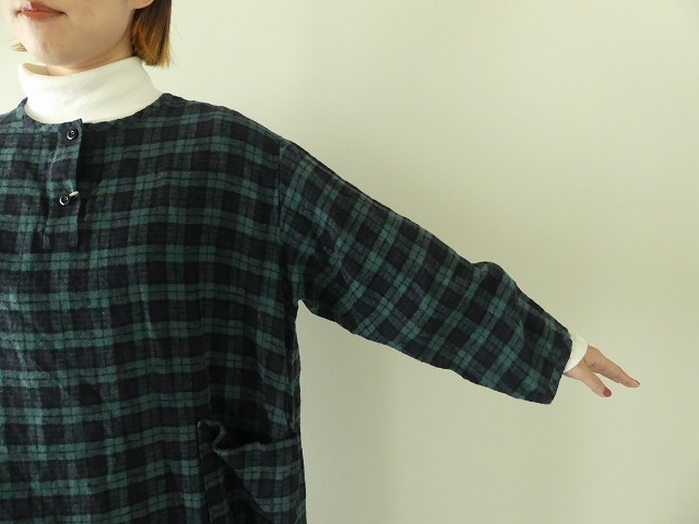 SARAHWEAR(サラウェア) Brushed Linen タータンヘンリーネックドレスの商品画像5