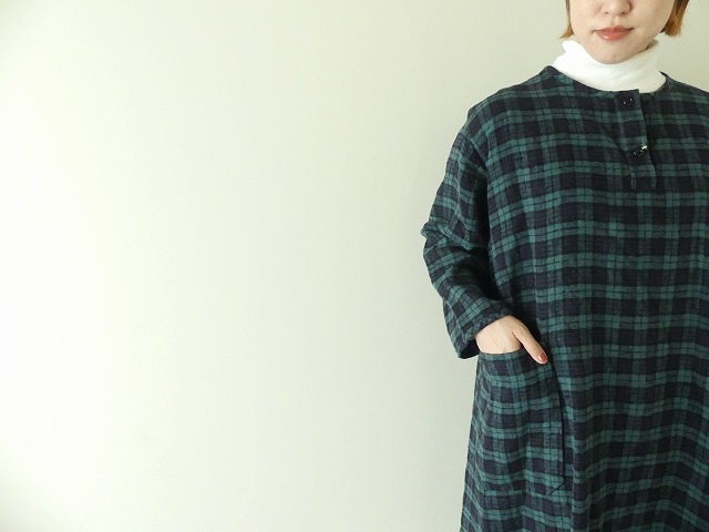 SARAHWEAR(サラウェア) Brushed Linen タータンヘンリーネックドレスの商品画像7