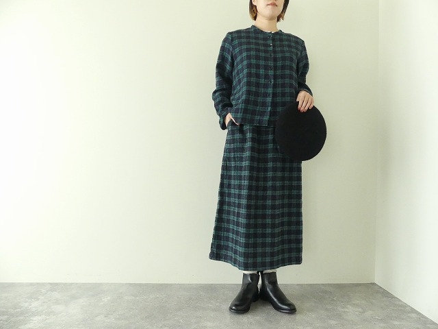 SARAHWEAR(サラウェア) Brushed Linen タータンペインタースカートの商品画像1
