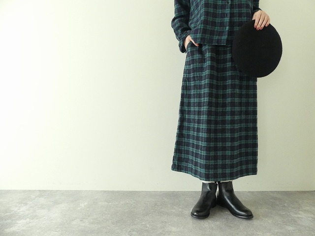 SARAHWEAR(サラウェア) Brushed Linen タータンペインタースカートの商品画像3