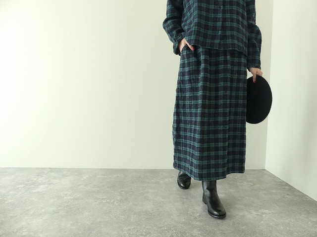 SARAHWEAR(サラウェア) Brushed Linen タータンペインタースカートの商品画像6