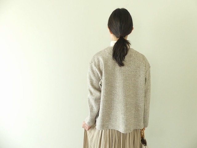 NOMBRE IMPAIR(ノンブルアンペール) スラブヘリンボーンノーカラーカーデの商品画像10