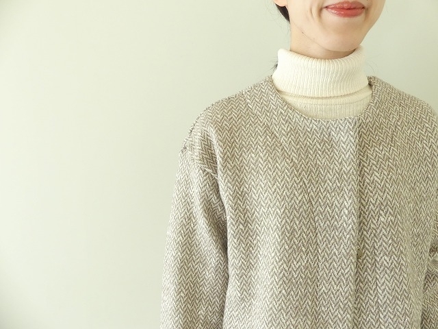 NOMBRE IMPAIR(ノンブルアンペール) スラブヘリンボーンノーカラーカーデの商品画像3