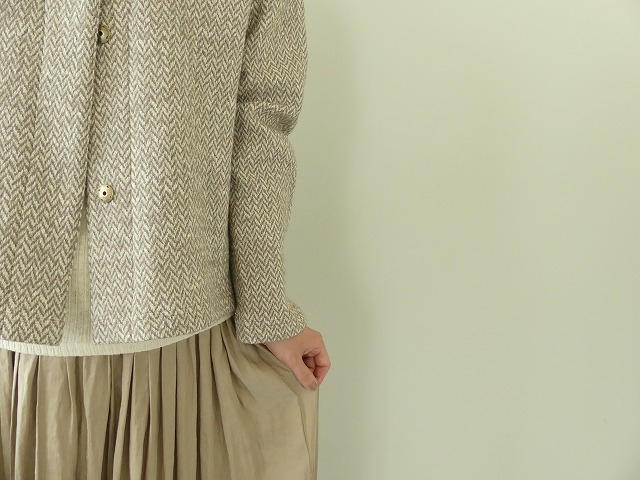 NOMBRE IMPAIR(ノンブルアンペール) スラブヘリンボーンノーカラーカーデの商品画像5