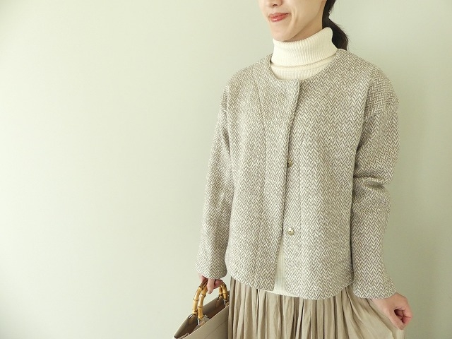 NOMBRE IMPAIR(ノンブルアンペール) スラブヘリンボーンノーカラーカーデの商品画像7