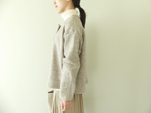NOMBRE IMPAIR(ノンブルアンペール) スラブヘリンボーンノーカラーカーデの商品画像9