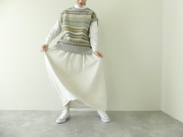 homspun(ホームスパン) コットンウールバルキーツイルギャザースカートの商品画像6