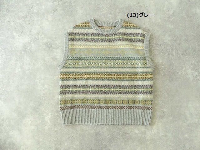 NARU リシェスフェアアイル柄ニットベストの商品画像13