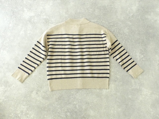 maomade(マオメイド) メリノウール混パネルボーダーちらっと配色カーディガンの商品画像12
