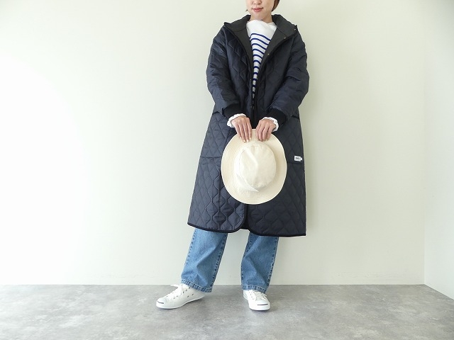 POLY×POLY HEAT QUILT OVERSIZED HOODED COAT WITH RIBBED CUFF