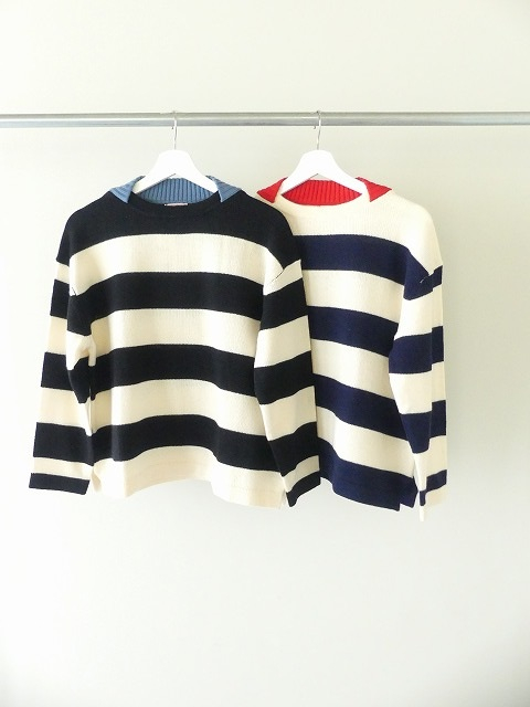 maomade(マオメイド) ウールミドルゲージ配色ワイドしましまプルオーバーの商品画像2