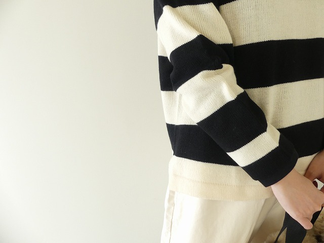 maomade(マオメイド) ウールミドルゲージ配色ワイドしましまプルオーバーの商品画像5