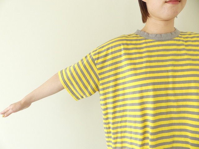 prit(プリット) リサイクル天竺カラーボーダー5分袖ワイドTシャツの商品画像5