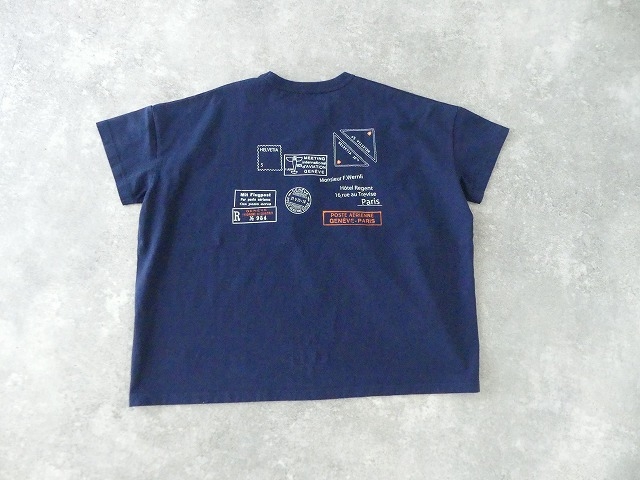 快晴堂(かいせいどう) 「旅への便り」　半袖Girl's-Tシャツ WIDE FITサイズ　B柄「ジュネーブ=パリ間の航空郵便」の商品画像10