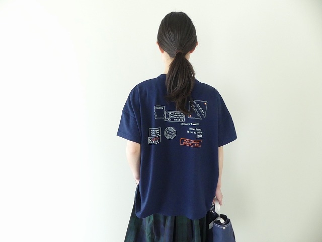 快晴堂(かいせいどう) 「旅への便り」　半袖Girl's-Tシャツ WIDE FITサイズ　B柄「ジュネーブ=パリ間の航空郵便」の商品画像6