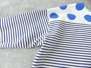 快晴堂(かいせいどう) HAYATEボーダー+水玉Tシャツ ネック